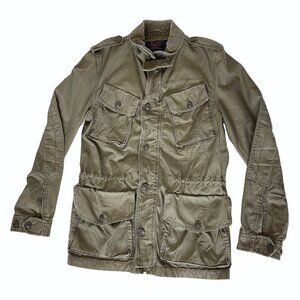 J Crew M-65 Garrison Fatigue Olive Green Military Jacket Size Small